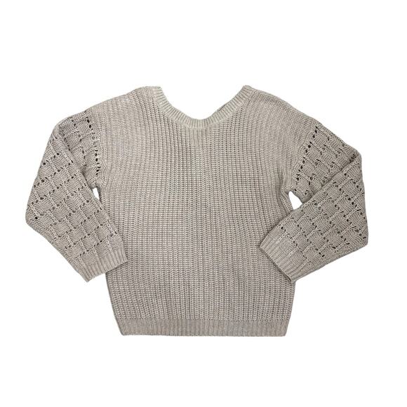 Express Off Shoulder Tan Twist Back Sweater Size Women's Small - Picture 1 of 3